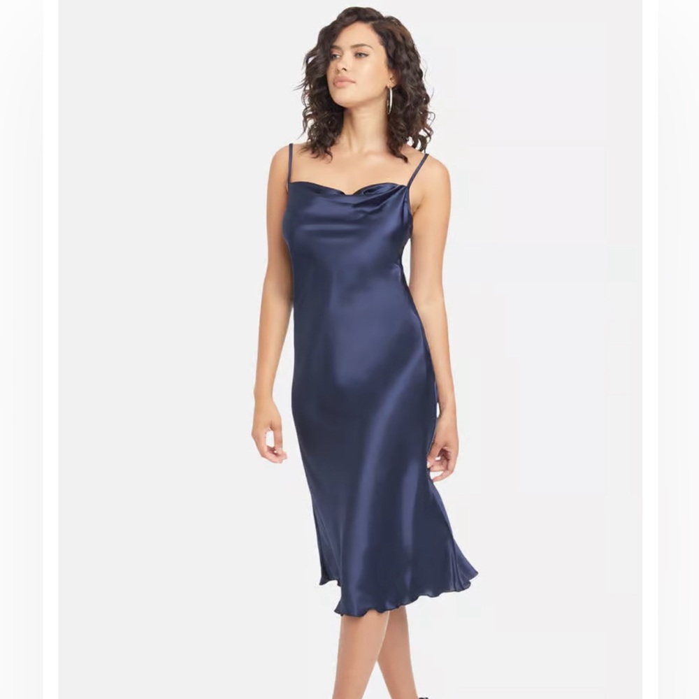 Royal blue satin dress